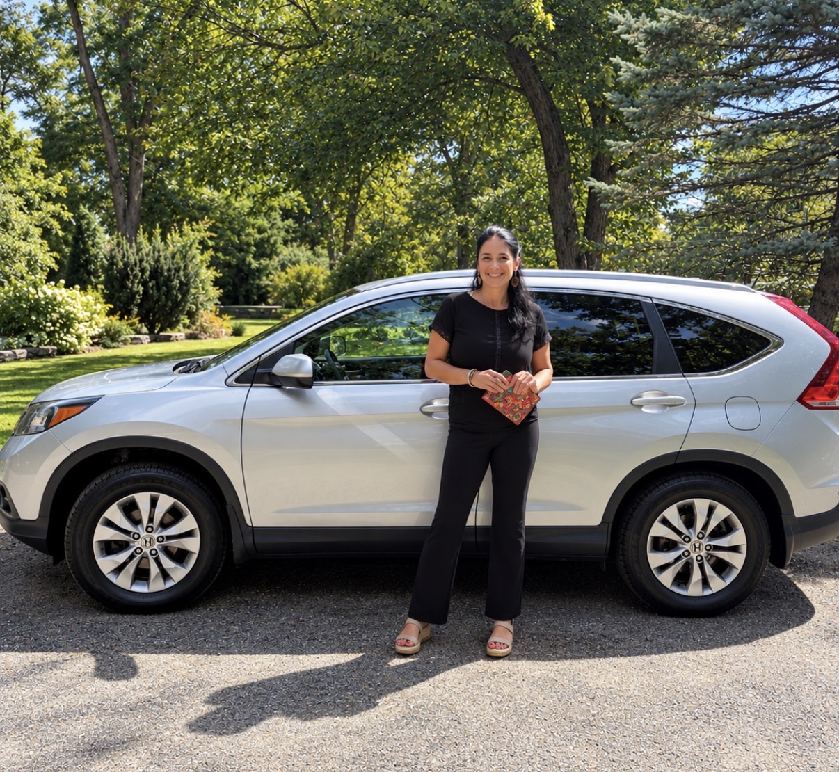 Dawn Barrett standing beside her DB Private Transportation vehicle